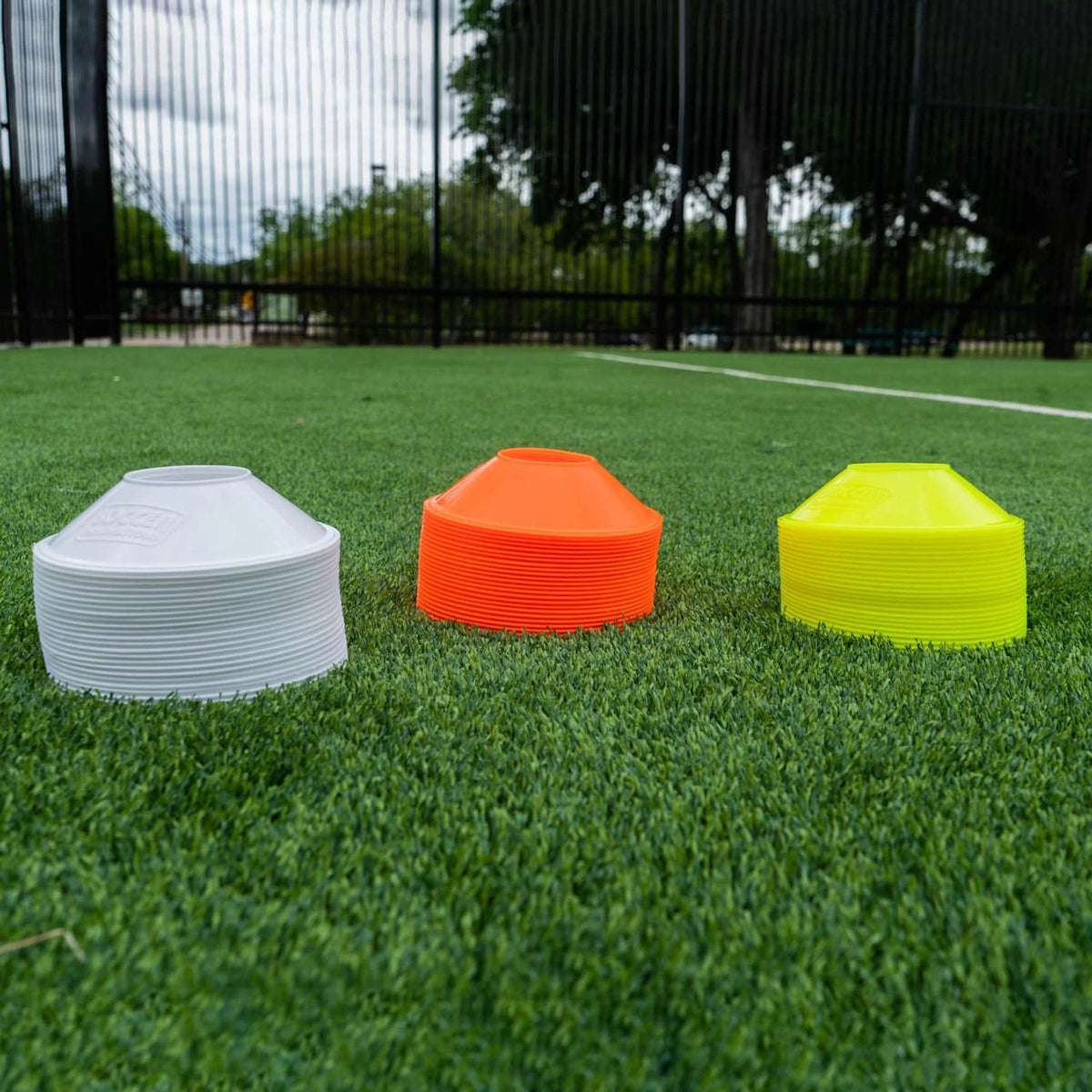 Mini soccer cones multicolor set of 24 highly visible training cones