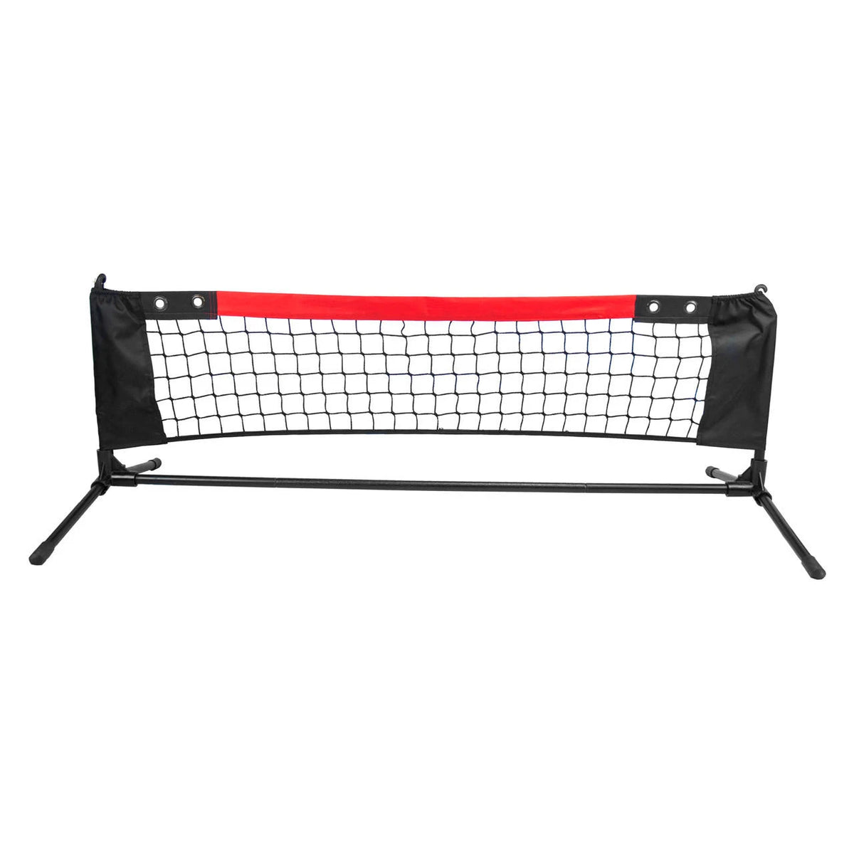 Soccer tennis net full setup on field showing gameplay area and training configuration ready to use