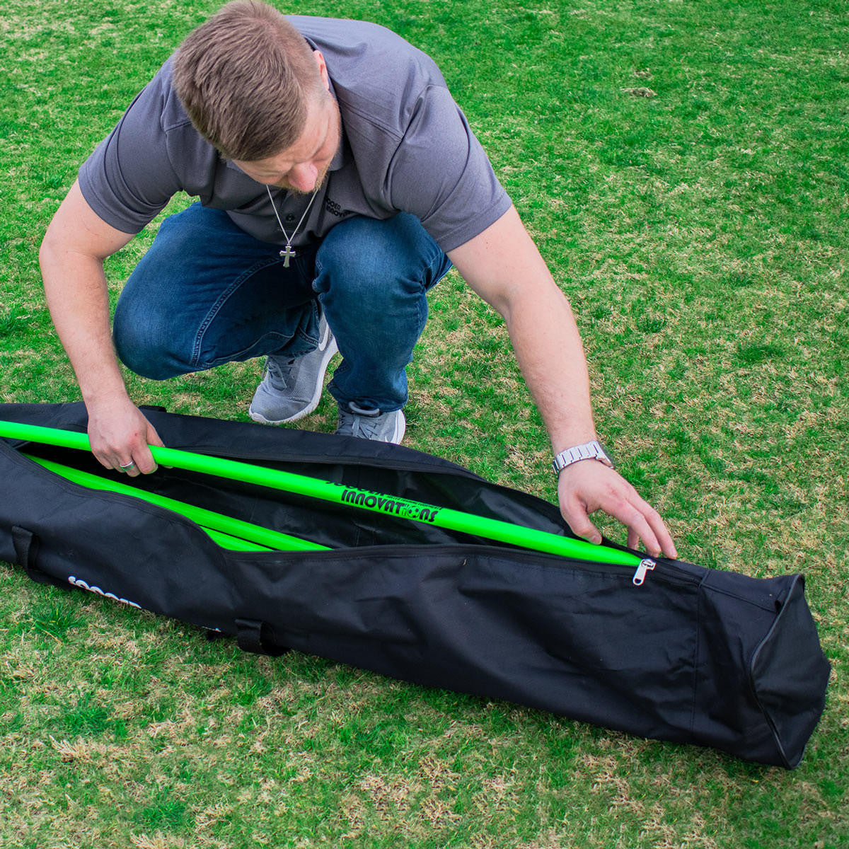 Black speed pole carry bag 69 inches with shoulder strap for transport