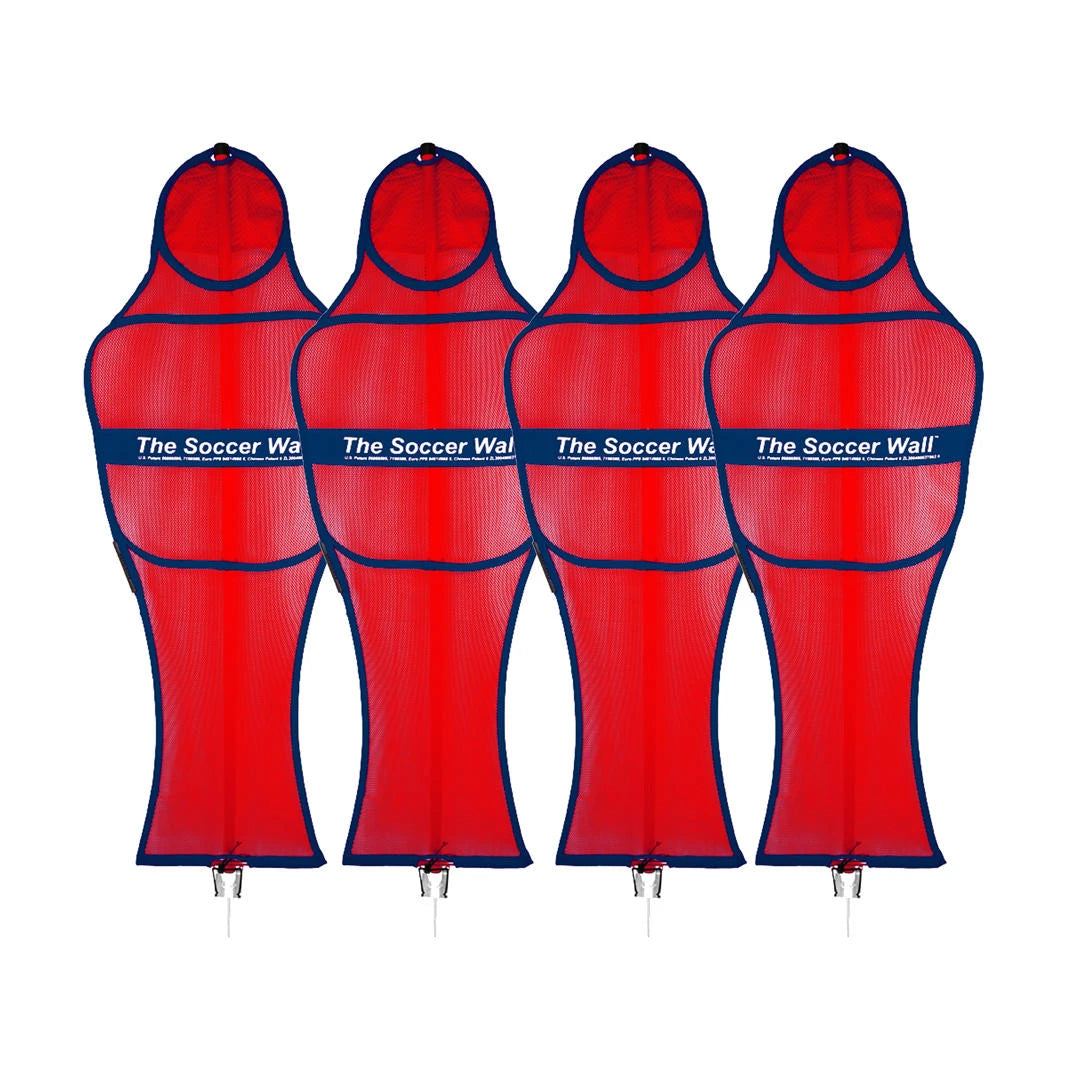 Soccer wall training mannequin with wind-resistant design for training sessions for team training and practice