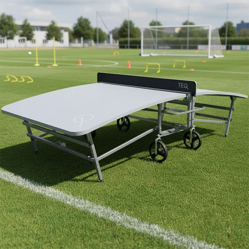 Teqball Lite table showing innovative curved playing surface for football training