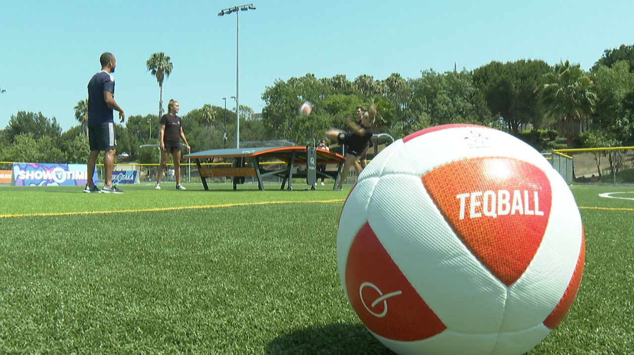 Official Teqball showing unique design created for revolutionary foot tennis sport