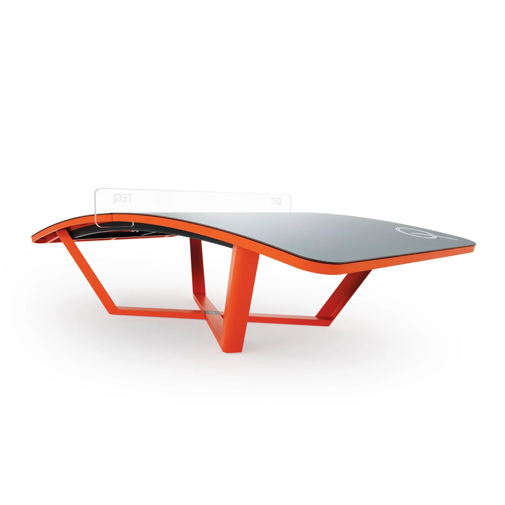 Teqball One table showing revolutionary design with solid net for continuous play