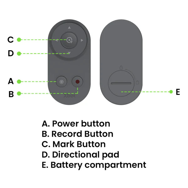 XbotGo BLE Remote Control wireless camera operation button controls sports video recording