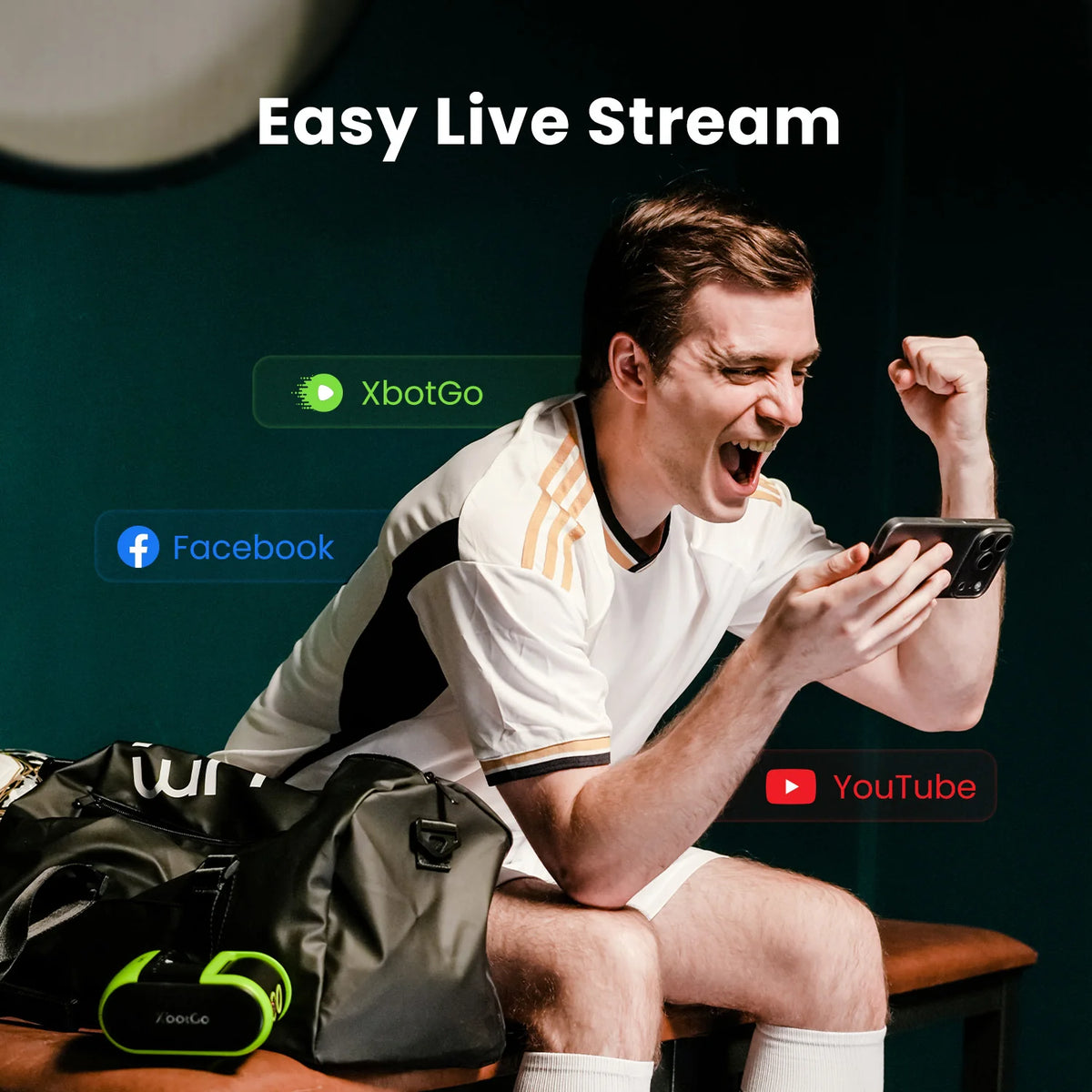 XbotGo Falcon 4K AI sports tracking camera lifetime free cloud storage sports video recording