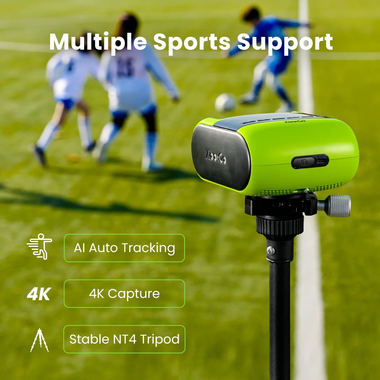 XbotGo Falcon 4K AI sports tracking camera lifetime free cloud storage sports video recording