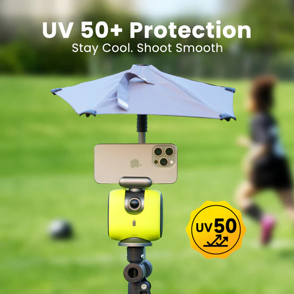 XbotGo Weather Guard Umbrella protective shade reduces device overheating sports video recording